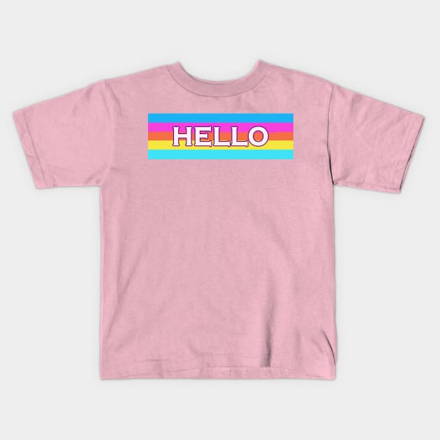 Hello rainbow Kids T-Shirt by Edd Studio